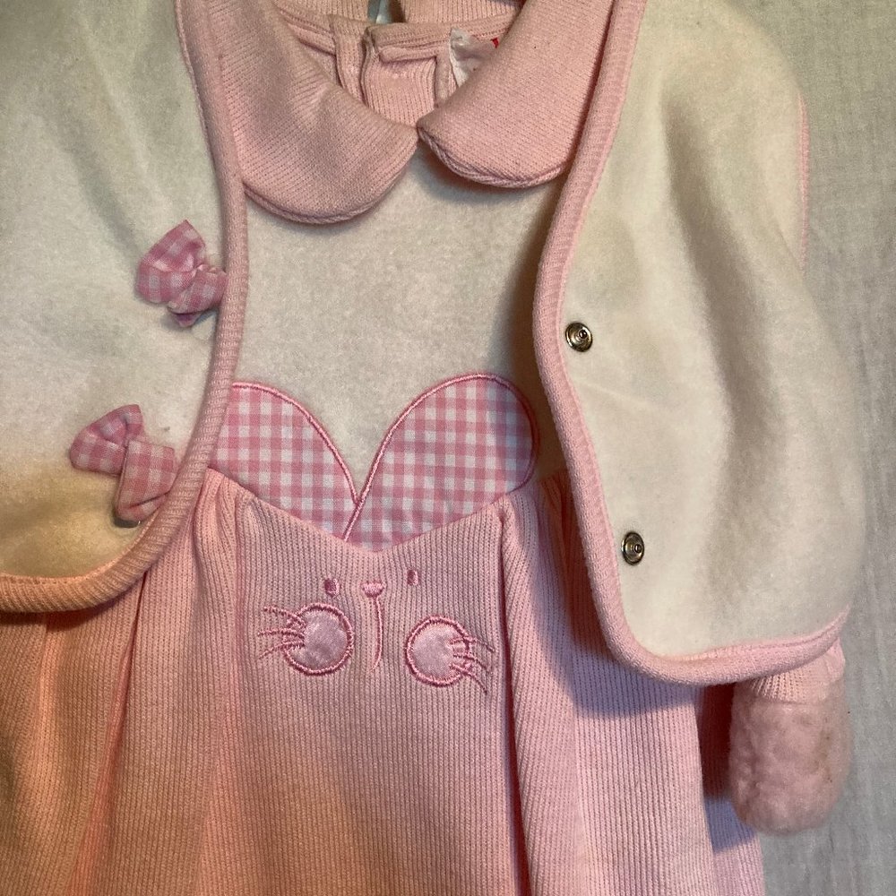 PINK CUTE OUTFIT WITH CUTE BUNNY NEW VEST AND SUIT